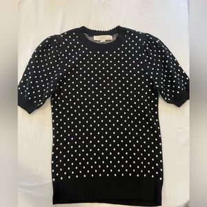 NEW LOFT polka dot black & white sweater. Size XSP